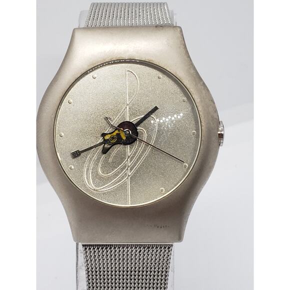 Ael One men\'s watch. Guitar and musical note on watch face. Working watch